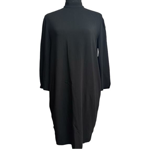 The Row Crepe Shift Dress Black size US 0 Mock neck Pockets - Picture 1 of 12